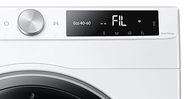 Códigos de erro FIL + tEr na máquina de secar