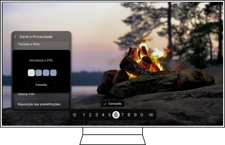 Exibição do botão direcional