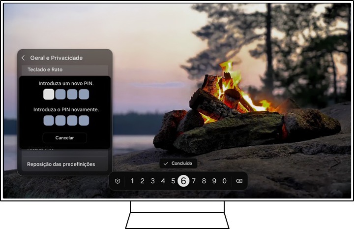 Janela da alteração do PIN