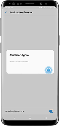 O progresso é exibido no ecrã. Quando estiver concluído, toque em “Ok”