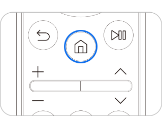 Imagem do comando remoto com o botão Smart Hub evidenciado.