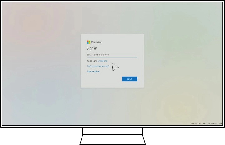 ecrã de início de sessão do office 365
