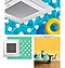 El casete Samsung de 4 vías AC con función de enfriamiento rápido está en el fondo de la piscina azul, color amarillo y color verde con patrones de puntos blancos. Especialmente, para el fondo amarillo, el aire acondicionado de cassette de 4 vías Samsung cuelga del techo en el amplio comedor.