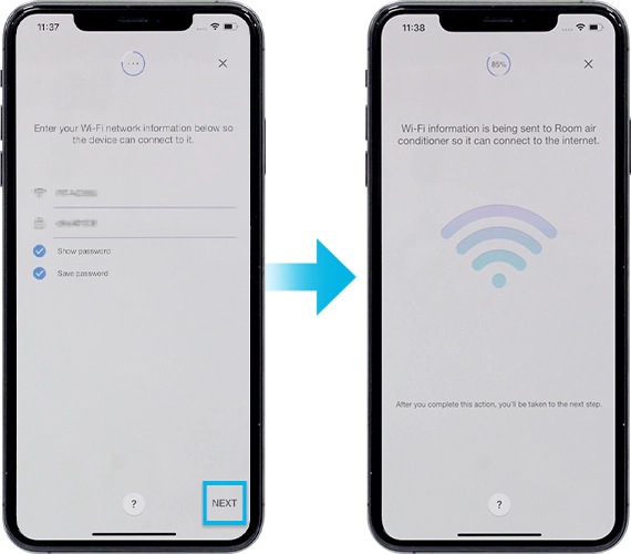 enter wi-fi information
