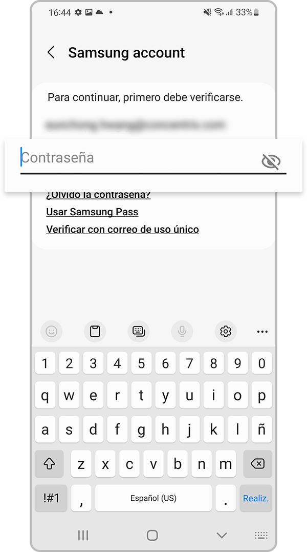 Ingrese la contraseña para la verificación