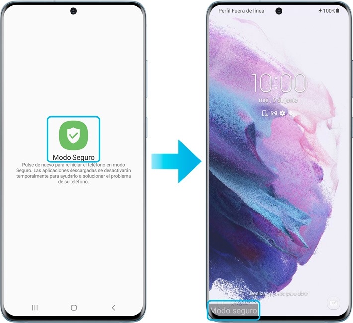 Inicia el teléfono en Modo seguro