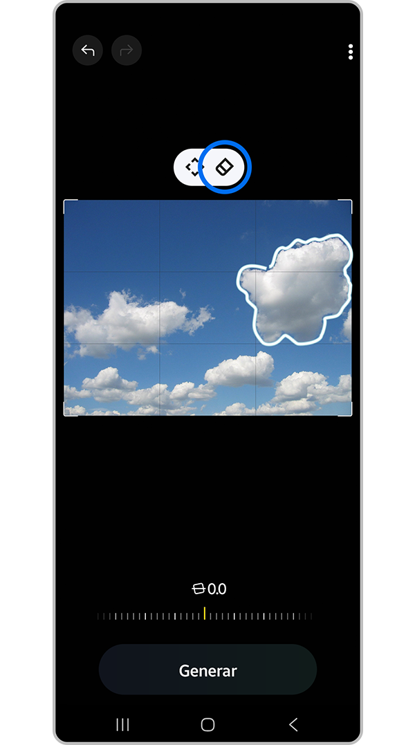 Tap eraser above object