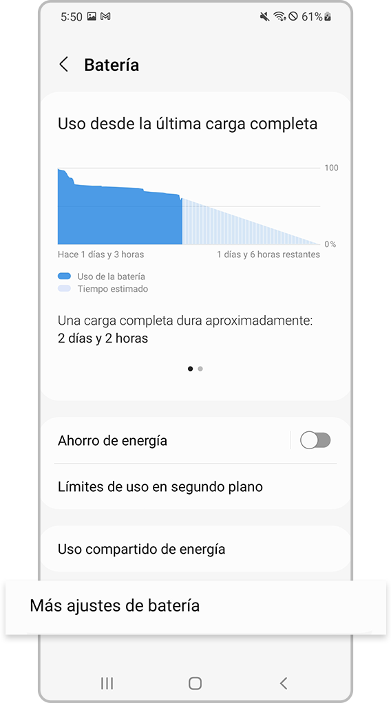 Más configuraciones de batería