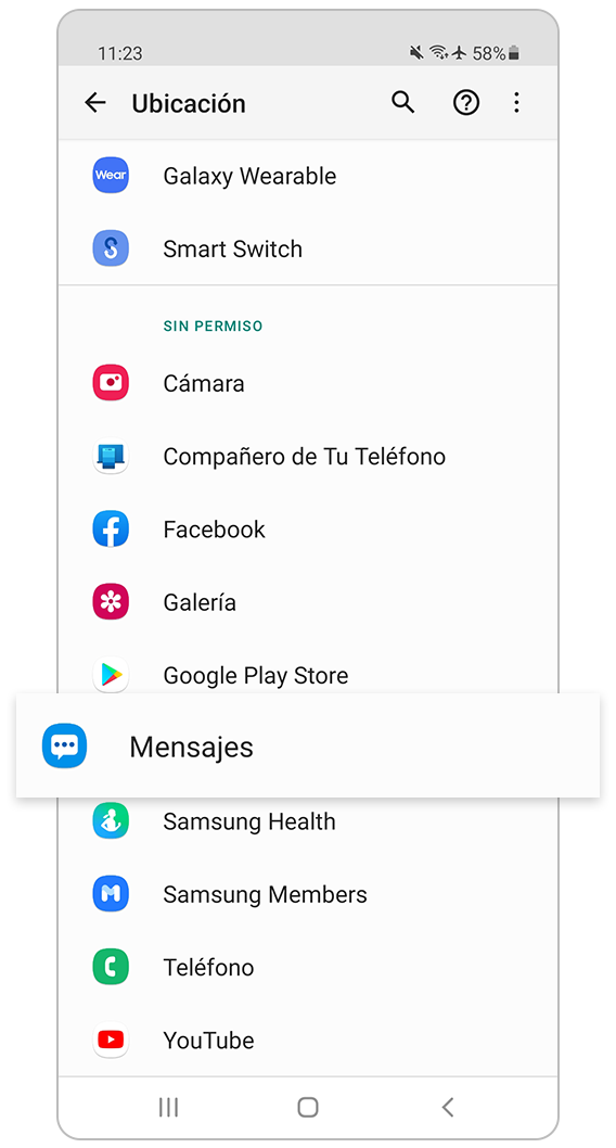 Selecciona la aplicación usando señal GPS