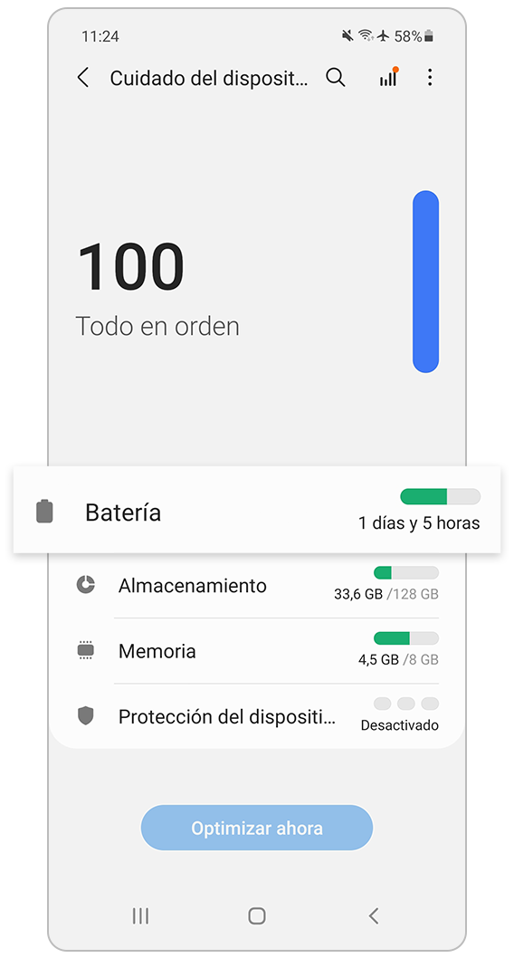Cuidado del dispositivo Batería