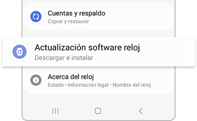 Se resalta actualización de software del reloj en la aplicación Galaxy Wearable