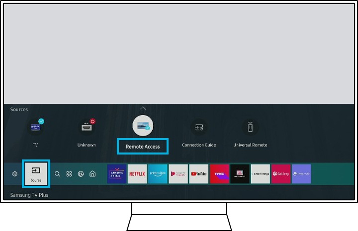menú de configuración de acceso remoto