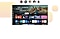 Un hombre está disfruntando mientras juega a un juego en su Smart TV Samsung. En la esquina inferior izquierda, hay un mando negro elegante que destaca. Hay una amplia selección de apps populares de juegos en pantalla, como NVIDIA GeForce Now, Xbox, y Utomik.
