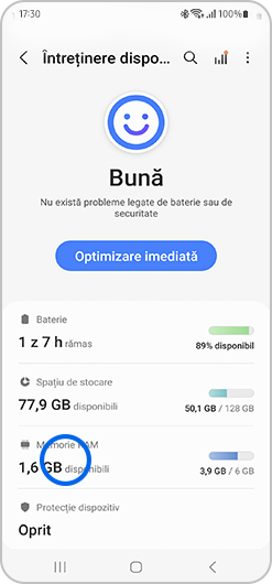 întreținere dispozitiv memorie