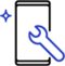 Illustrated smartphone with a tool beside it