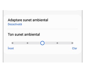 Nivelurile tonului sunetului ambiental de la estompat la clar