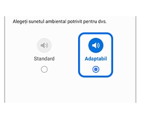 Opțiunile de sunet ambiental standard și adaptabil