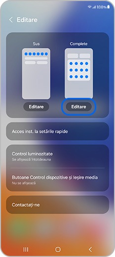 Atinge butonul editare din secțiunea complet