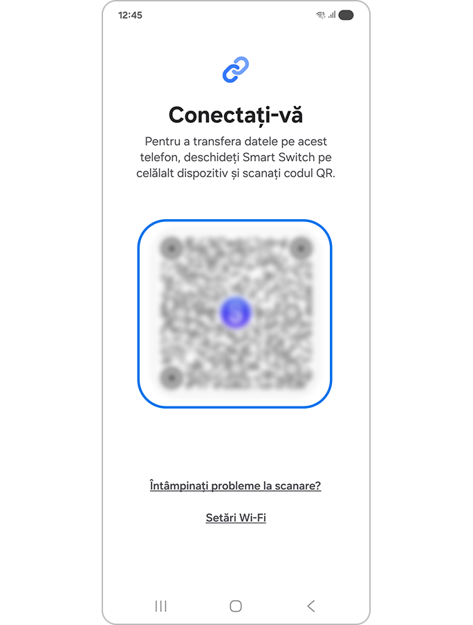 Ecran care solicită scanarea unui cod QR