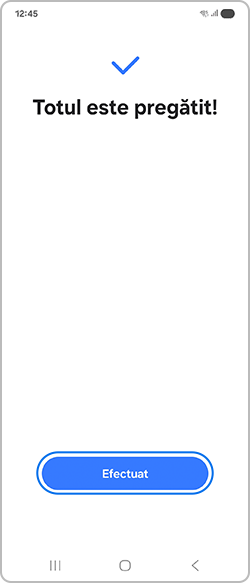 Atingerea butonului Efectuat