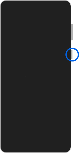 Ecran Samsung Galaxy cu tasta de pornire evidențiată