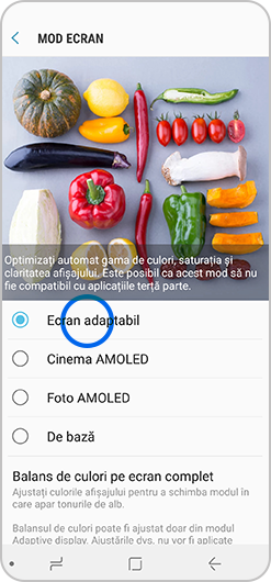 Funcția Ecran adaptabil este disponibilă la Android versiunea 8
