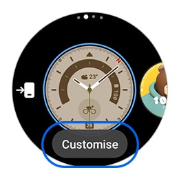 Циферблата на Galaxy Watch6 Classic с избрана подкана за Персонализиране най-отдолу