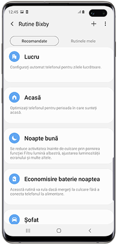 Lista Rutinelor Bixby recomandate