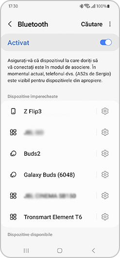 Dispozitivele vor aparea ca fiind asociate