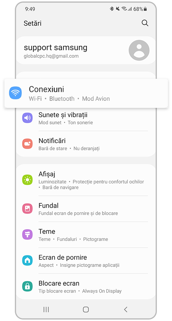 Selectați setare conexiuni