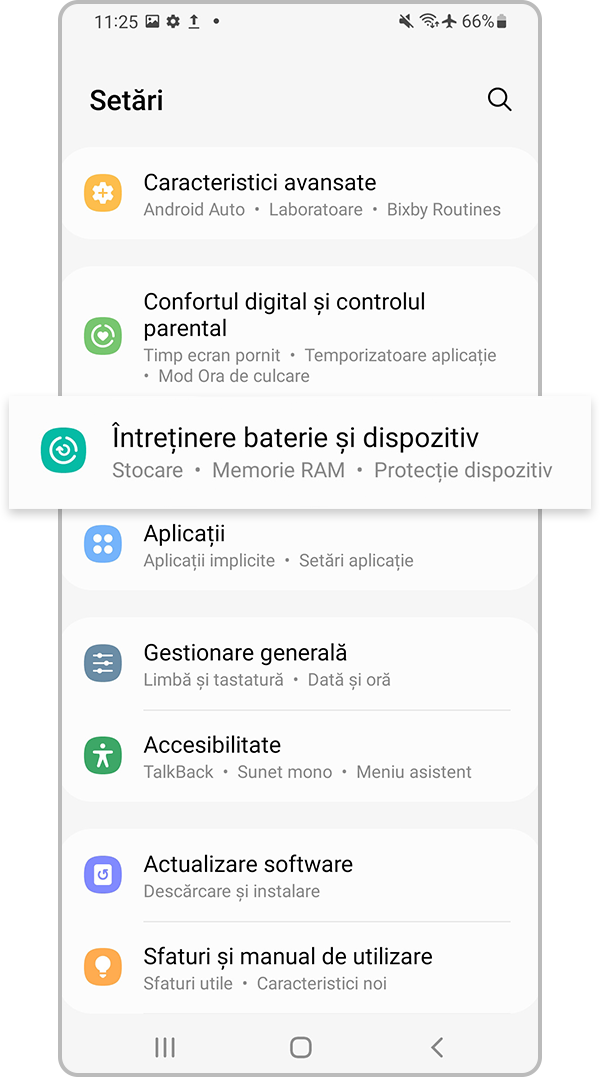 Întreținere baterie și dispozitiv