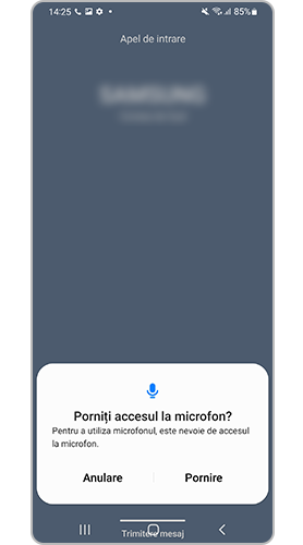 Activează fereastra pop-up Acces la microfon când efectuezi un apel