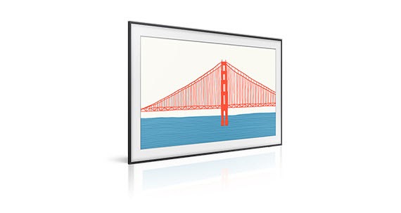 Vedere în perspectivă a televizorului The Frame de 50"