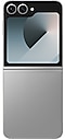 Galaxy Z Flip6 in Silver Shadow seen from the rear.