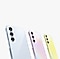 Tri Galaxy A modela su postavljena jedan pored drugog sa zadnjom stranom okrenutom napred: levo je Galaxy A u boji Awesome Iceblue, zatim Galaxy A u boji Awesome Lilac, i Galaxy A u boji Awesome Lemon.
