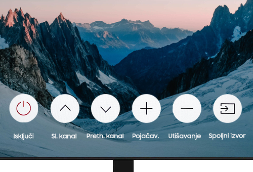 Na TV-u se prikazuje glavni meni
