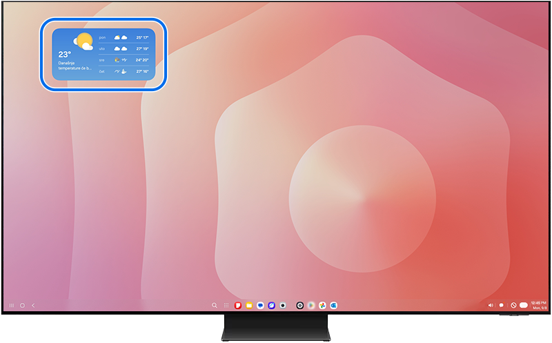 Dodavanje vidžeta Vreme na početni ekran Samsung DeX