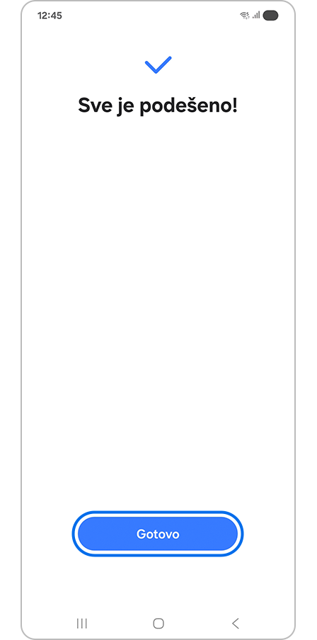 Dodirivanje dugmeta Gotovo