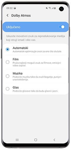 Režimi podešavanja zvuka