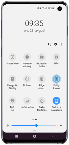 Dolby Atmos na panelu sa obaveštenjima