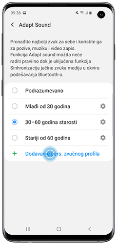 Kucnite na Dodaj personalizovani zvučni profil