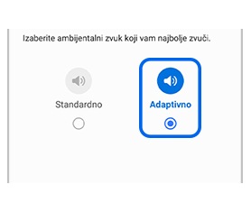 Opcije standardnog i prilagodljivog ambijentalnog zvuka