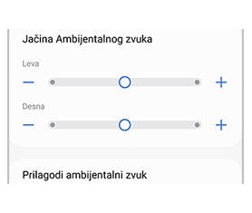 Klizači za nivo jačine ambijentalnog zvuka