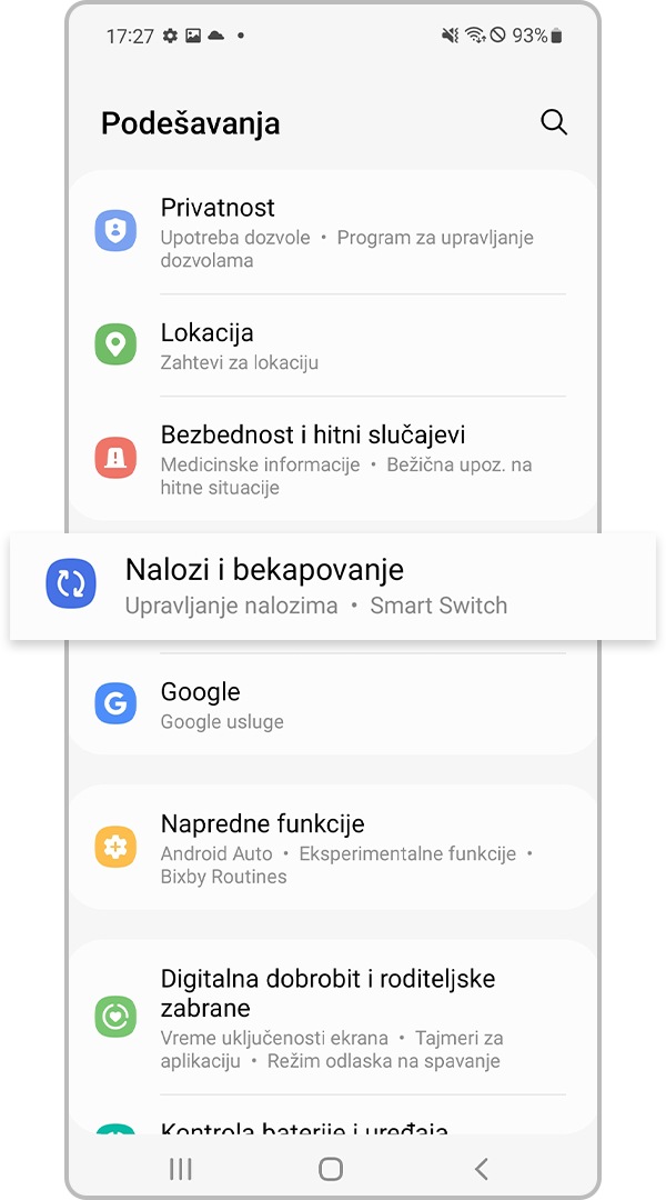 Nalozi i rezervna kopija