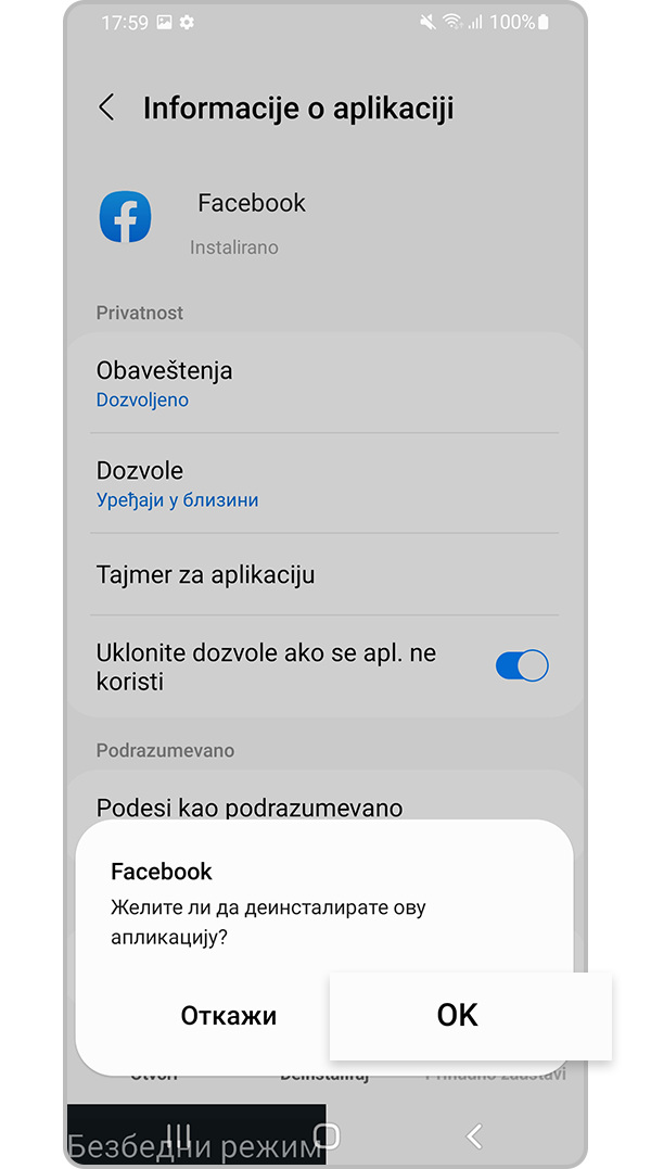 Dodirnite ‚U redu‘