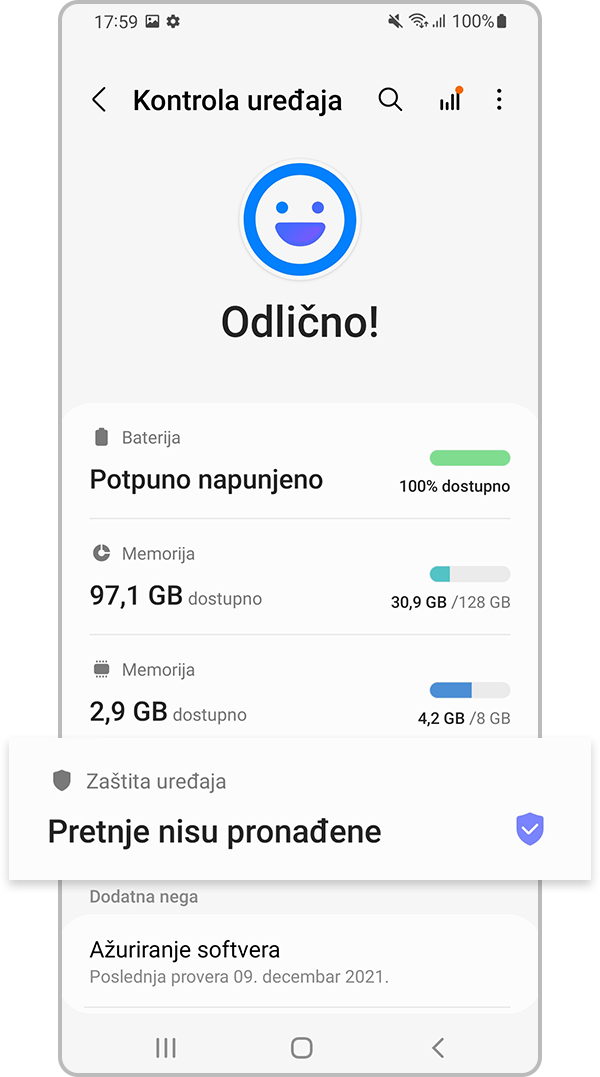 Izaberite opciju Zaštita uređaja