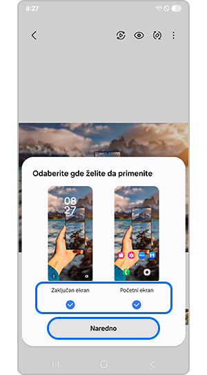 Podesite ekran koji treba podesiti