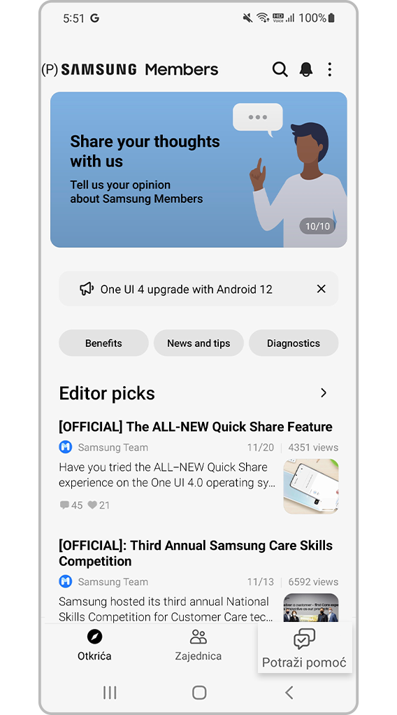 Samsung Members Pronađi pomoć