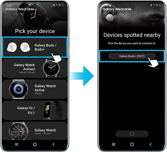 Galaxy Buds/Buds+ su označene u Wearabless (Nosivi uređaji) aplikaciji na Samsung pametnom telefonu