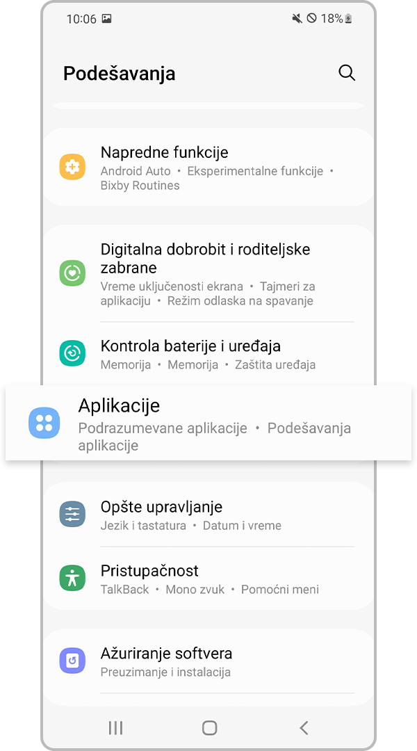Podešavanja aplikacija